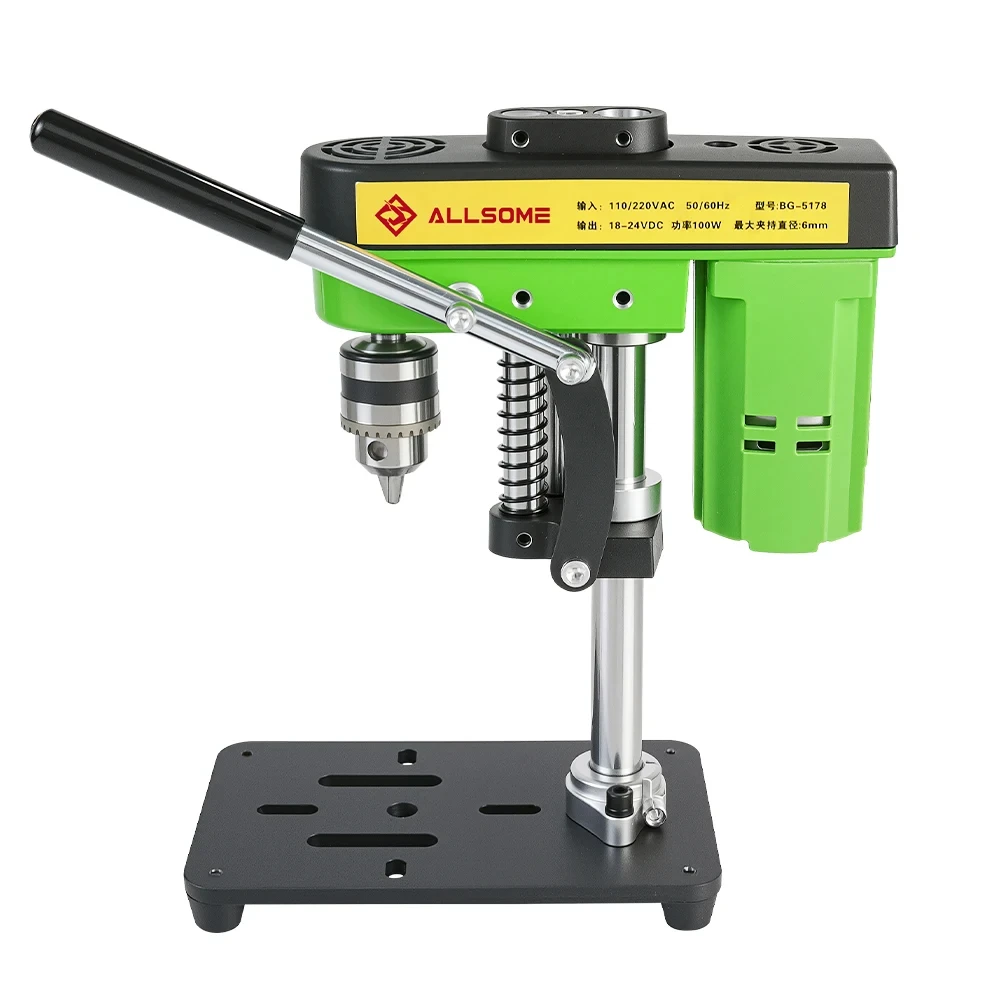 Mini Benchtop Drill Press with Work Light and 775 Motor,Bench Drilling Machine for Woodworking, Jewelry & Crafts, B10 Chuck