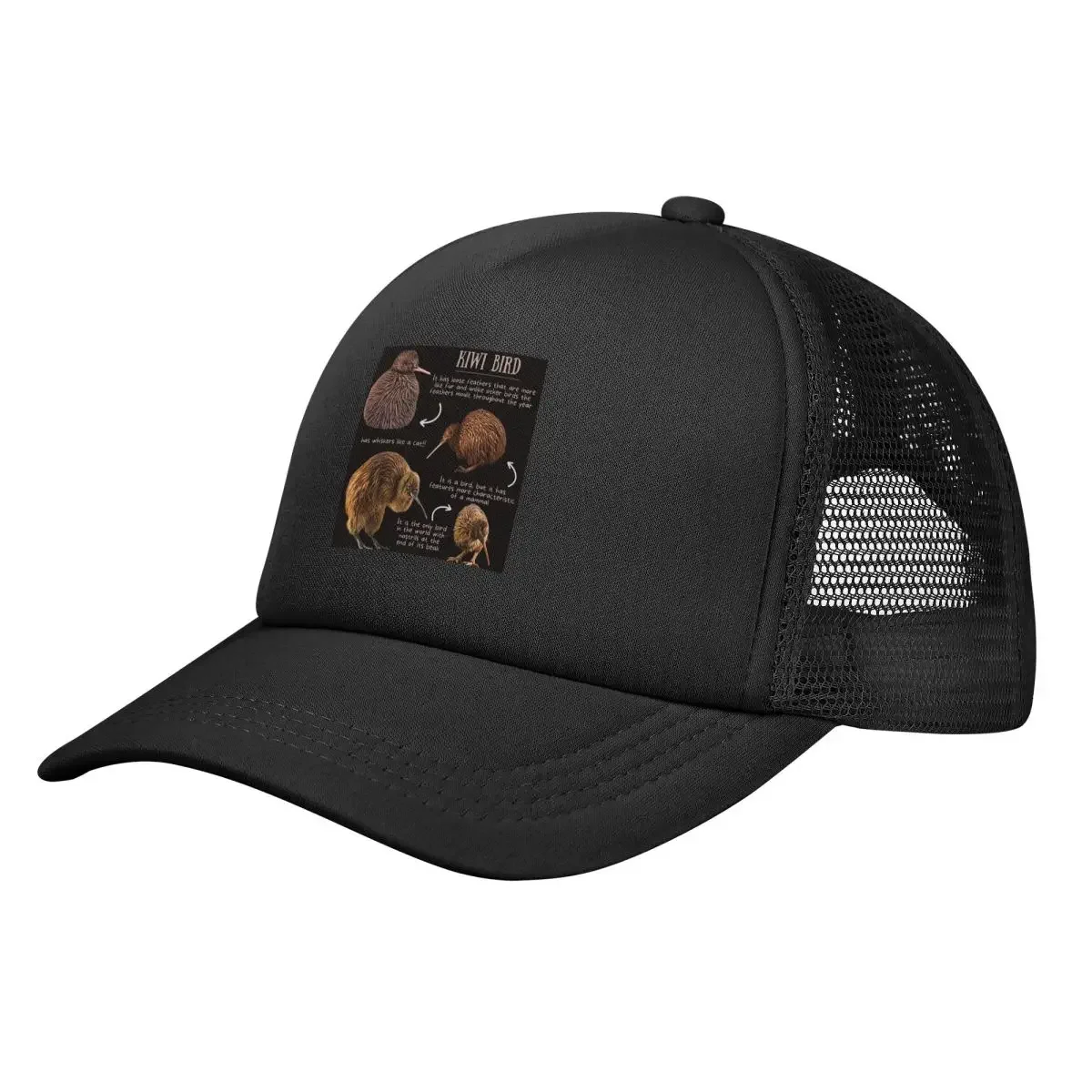 Kiwi Bird Fun Facts Mesh Baseball Caps Snapback Fashion Baseball Hats Breathable Casual Casquette Outdoor Unisex