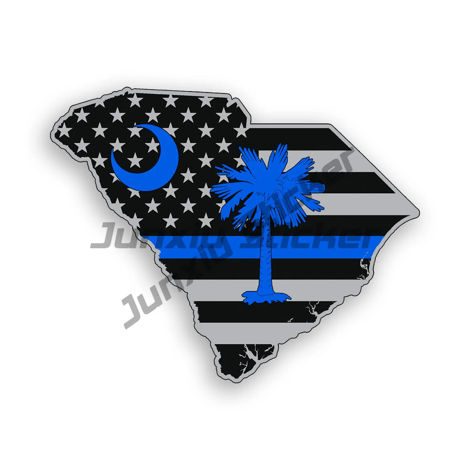 

South Carolina Stickers Police Blue Line SC State Flag Car Window Bumper Stickers