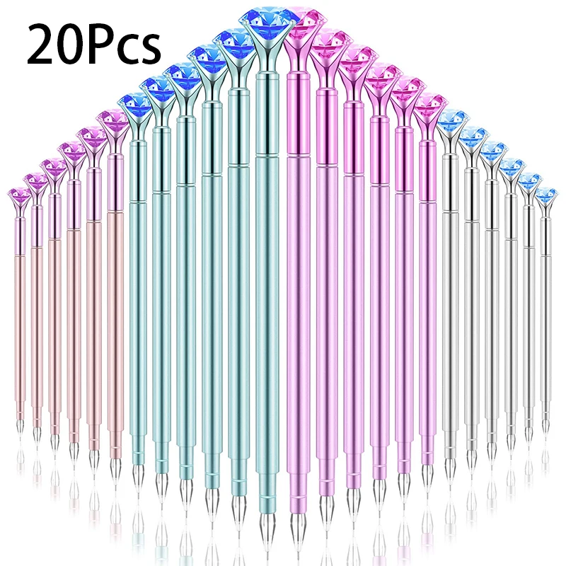 

20 шт., пластиковая силиконовая ручка для вышивки крестом, 5D алмазная живопись, хрустальные ручки для вышивки, швейные аксессуары, принадлежности