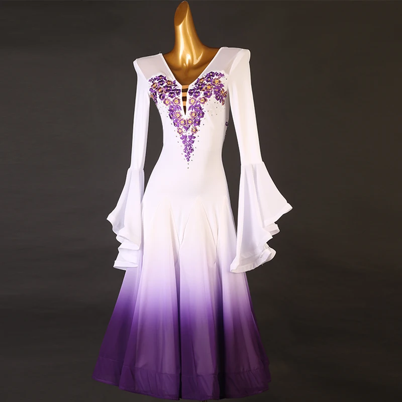 

2023 Woman New Ballroom Waltz Modern Dance Dress Competition Standard Dancing Clothes MQ400