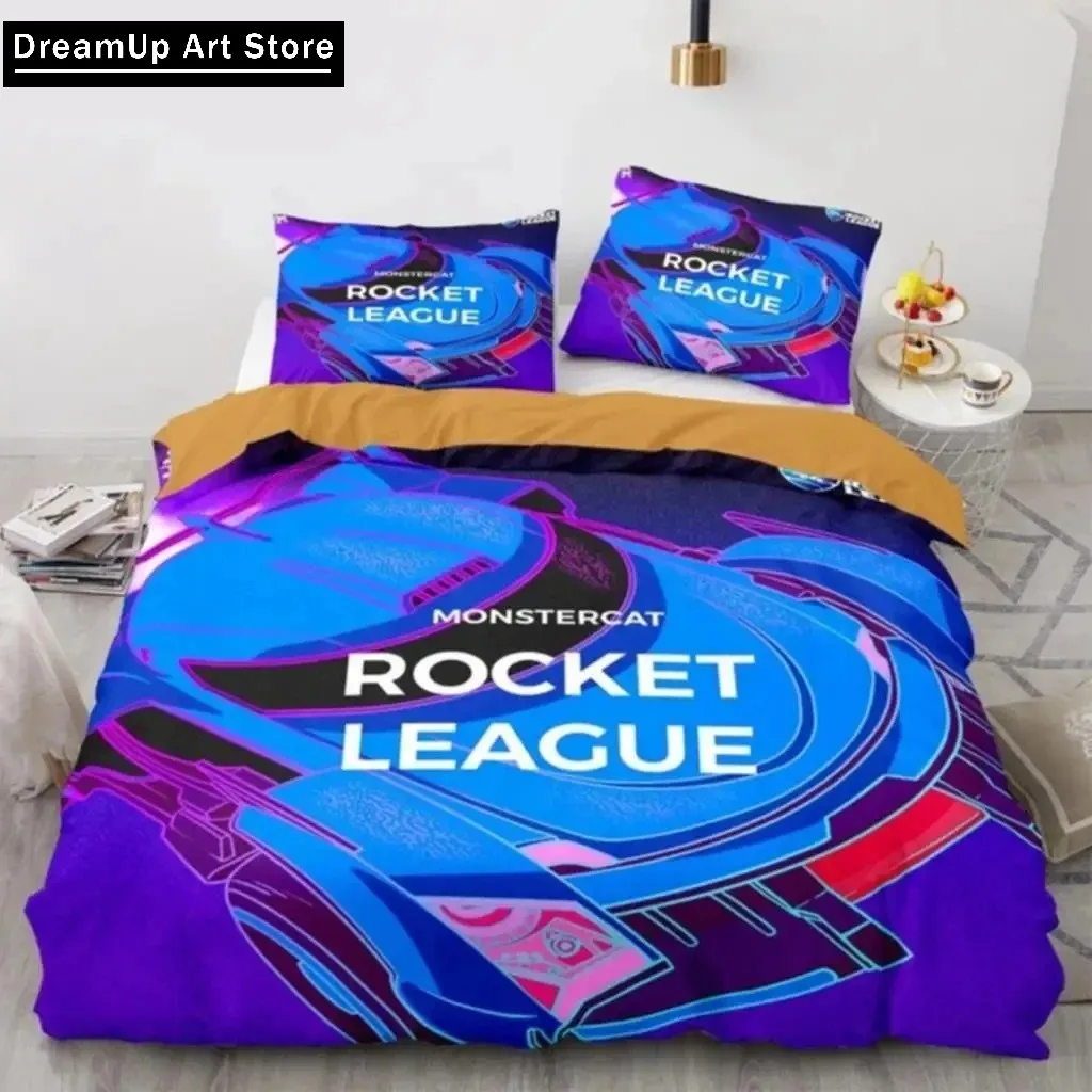 3D Print Game League Rocket Bedding Set Cute Quilt Cover Bed Cover With Pillowcase Twin Single Queen King Size Boys Adult Home