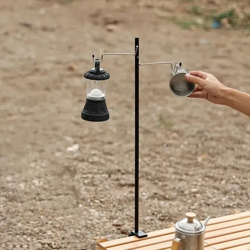 4-Section Camping Lantern Stand Aluminum Alloy Detachable Lamp Pole Portable Outdoor Light Holder Folding Lamp