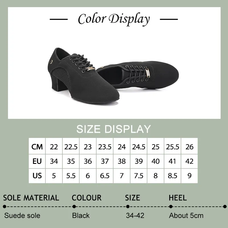 Women Dance Shoes Black Modern Ballroom Salsa Dancing Shoes Boys Latin Jazz Training Shoes Adults Tango Dance Sneakers Men