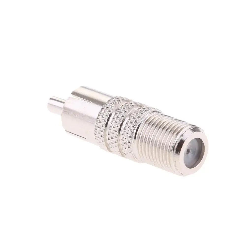 RCA Connector Male to F-type Female Adapter Metal Construction for Audio Cable and Conversion