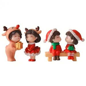 Mini Kartun Natal Pasangan DIY Dekorasi Patung Lucu Angka Boneka Dekorasi Pernikahan Miniatur Lanskap Dekorasi Mobil 8 patung natal miniatur penjualan terbaik - №
