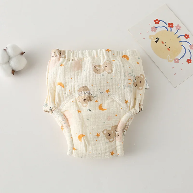 Washable Baby Training Pants Cotton Diapers Bubble Gauze Nappy Breathable Reusable Children's Underwear Toddler Cloth Diapers