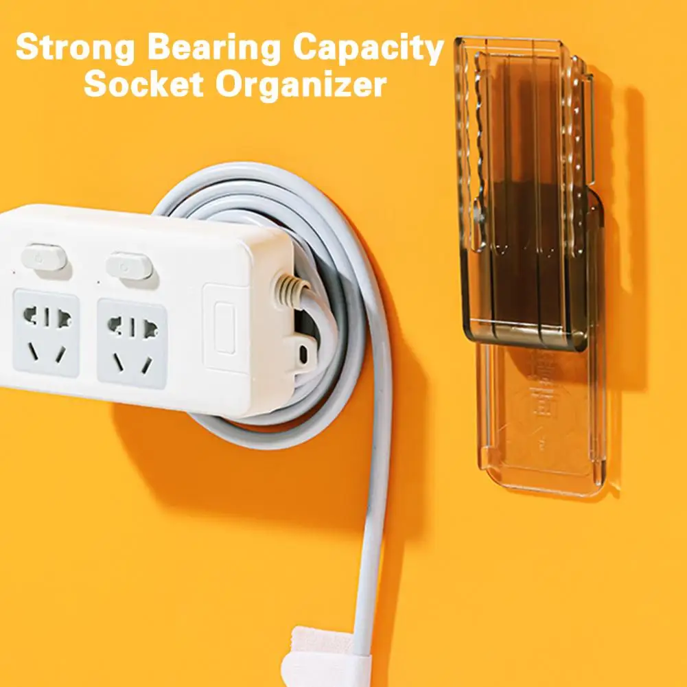 Plug Hanger Transparent Self-Adhesive Socket Rack Punch-free No Traces Socket Organizer Strong Stickness Power Strip Rack