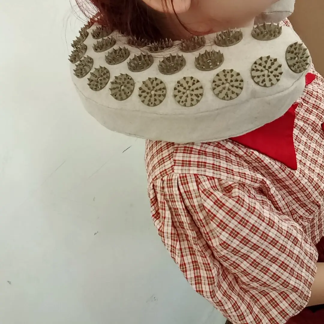 وسادة الكى الوخز بالإبر على شكل حرف U وسادة تدليك رأس الكتان العضوي وسادة اليوغا العلاج بالابر تخفيف الضغط وسادة الرقبة الاسترخاء #5