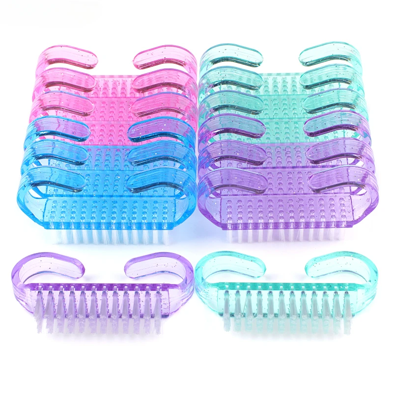 50Pcs/Lot Cleaning Nail Brush Tools Colorful  Plastic Dust Cleaner Brushes Nail Art Manicure Pedicure Powder Soft Remover