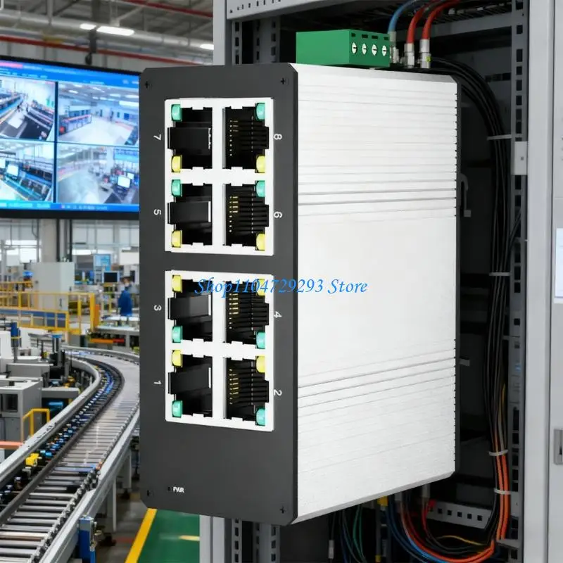 Y2GD ملف تعريف نحيف 8 منافذ جيجابت إيثرنت مفاتيح إسكان معدني صناعي نقل بيانات سريع بدون طاقة متضمنة