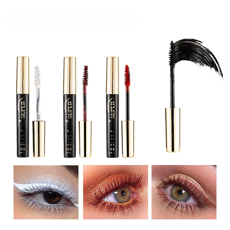 Color Mascara Thick Curl Waterproof Non-smudding Stage Makeup Natural Lasting 3D Mascara Eyelash Extension Thick Lengthening