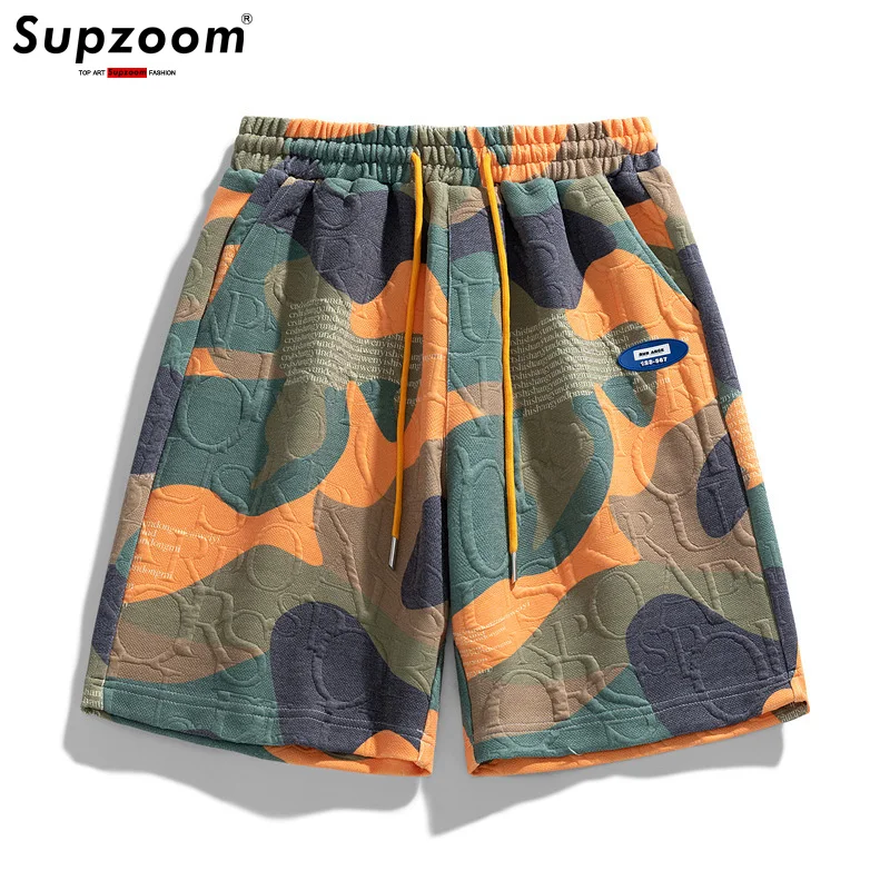 Supzoom 2024 New Arrival Top Fashion Cotton Elastic Waist Corduroy Trend Plush Thickened Loose Legged Summer Casual Men Shorts