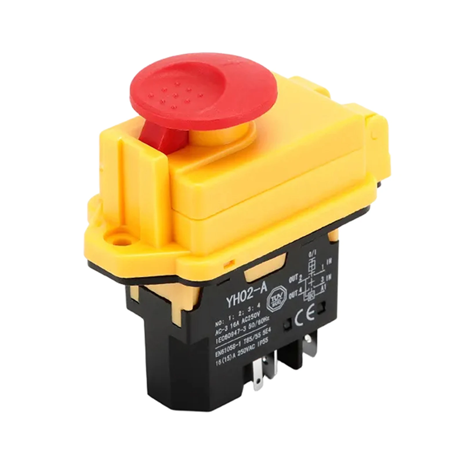 

YH02-A 220V18A Electromagnetic Switch 250VAC 4-Pin Automatic Switch For Electrical Applications E-Stop Push Button Switches