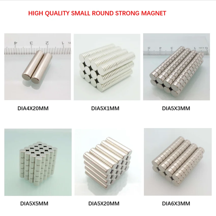 

Rare Earth Magnets Diameter 4MM 5MM 6MM Neo Small Round Magnet Fridge Permanent Neodymium Magnetic Disc Craft Parts Fine Quality