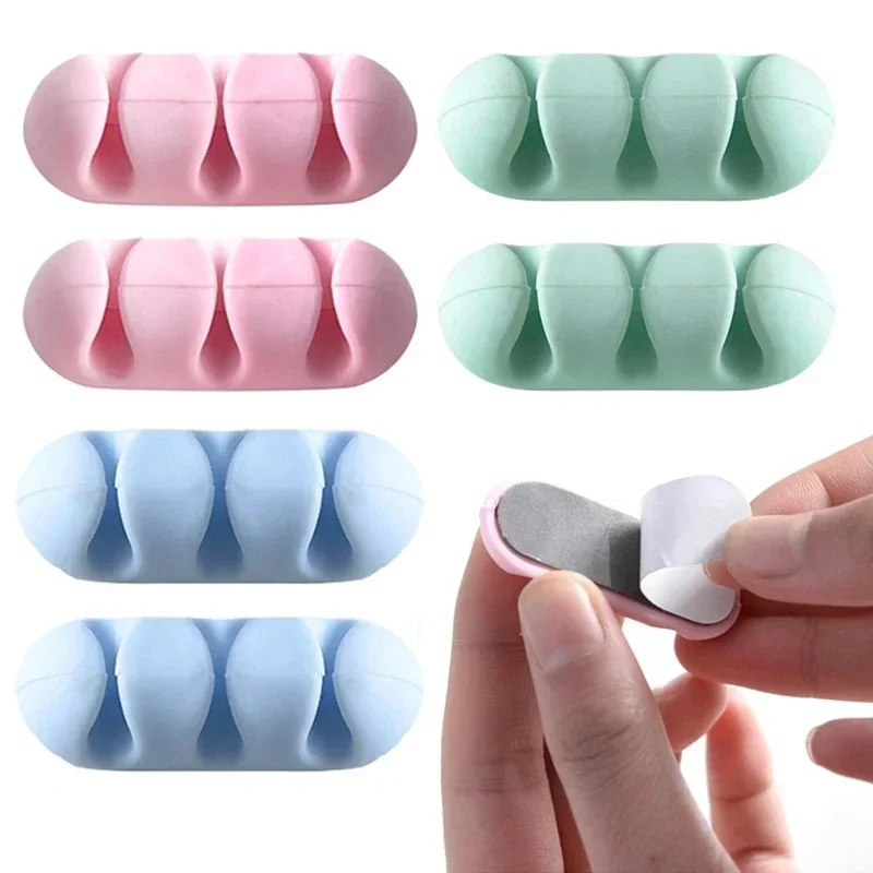 

Cute Cable Fixed Storage Headphone Headset Wire Wrap Cord Winder Organizer Cable Collector Silica