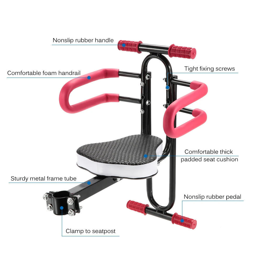 Quick Release Front Mount Kinderfietszitje Kids Zadel Elektrische Fiets Fiets Kinderen Veiligheid Voorstoel Zadelkussen