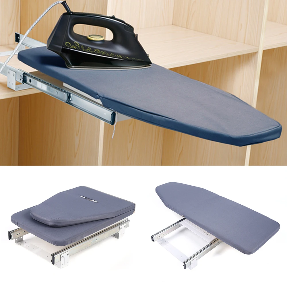 Retractable Ironing Board Rotating Cabinet Pull-Out Iron Rack Folding Drawer Easy To Install