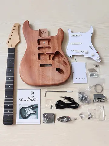 Double Tremolo Electric Guitar Kit DIY 6 String 22 Frets ST TL Style Full Parts Set Canadian Maple Neck Assemble Your Own Guitar