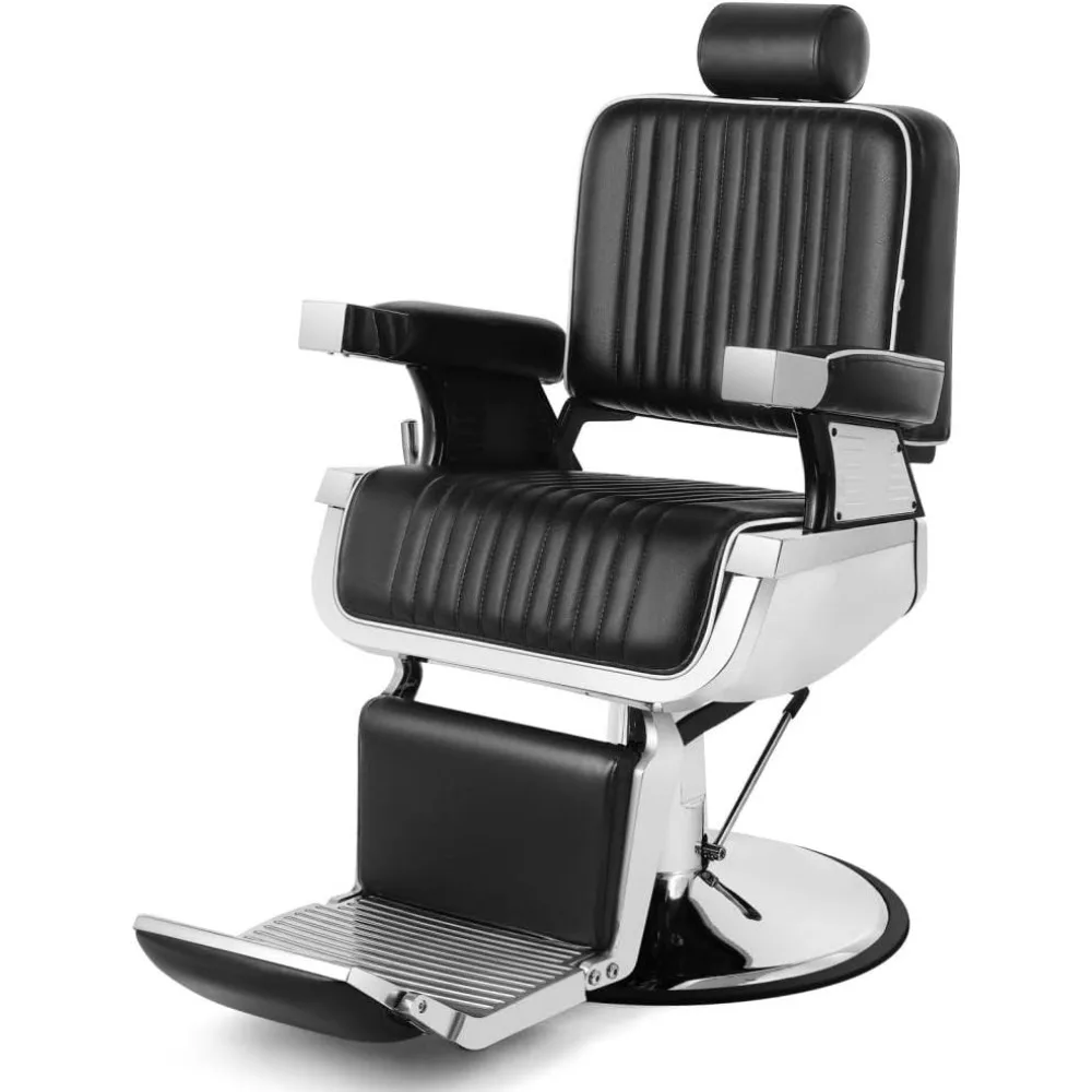 

Barber Chair Reclining Hydraulic Barber Chairs Heavy Duty Styling Chairs for Salon Chair Tattoo Chair Beauty Equipment (Black)