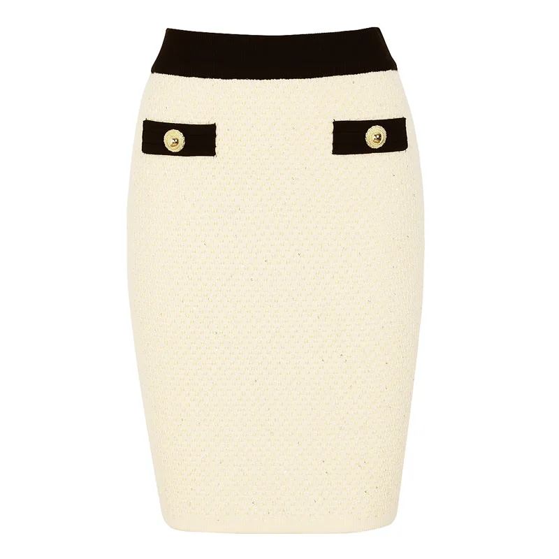 High Quality Women Knitted Skirt Office Lady's Pencil Skirt