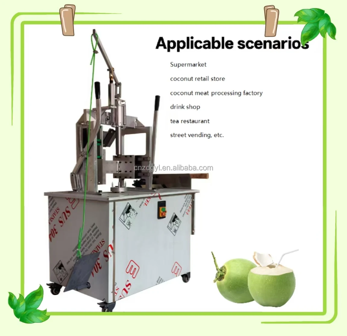 

New Coconut Peeling & Cutting Machine Fruit & Vegetable Slicer for Home Use Restaurant Farm for Cocos Maquina Peladora De Cocos