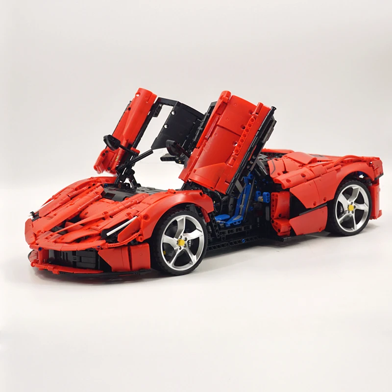 IN STOCK MOC Technical Red Super Sprot Car Building Block Compatible 42143 Speed Vehicle Brick Assembly Toys Kids Christmas Gift