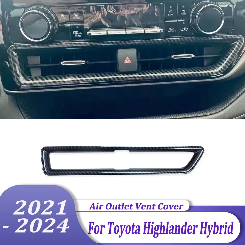 Center Air Outlet Vent Cover Trim Stickers Car Interior Accessories For Toyota Highlander Hybrid 2021 2022 2023 2024