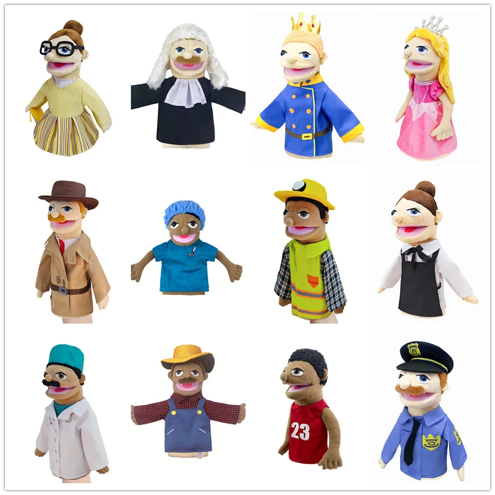 Hot sale  Cartoon Profession Attire Series Hand Puppet Plush Toys Doctor Police Officer Nurse Doll Parent-child Educational Toys