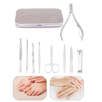 9PCS Nail Scissors Set Stainless Steel Manicure Pedicure Tools Fingernail Toe Nail Clipper Foot Hand Care Gift