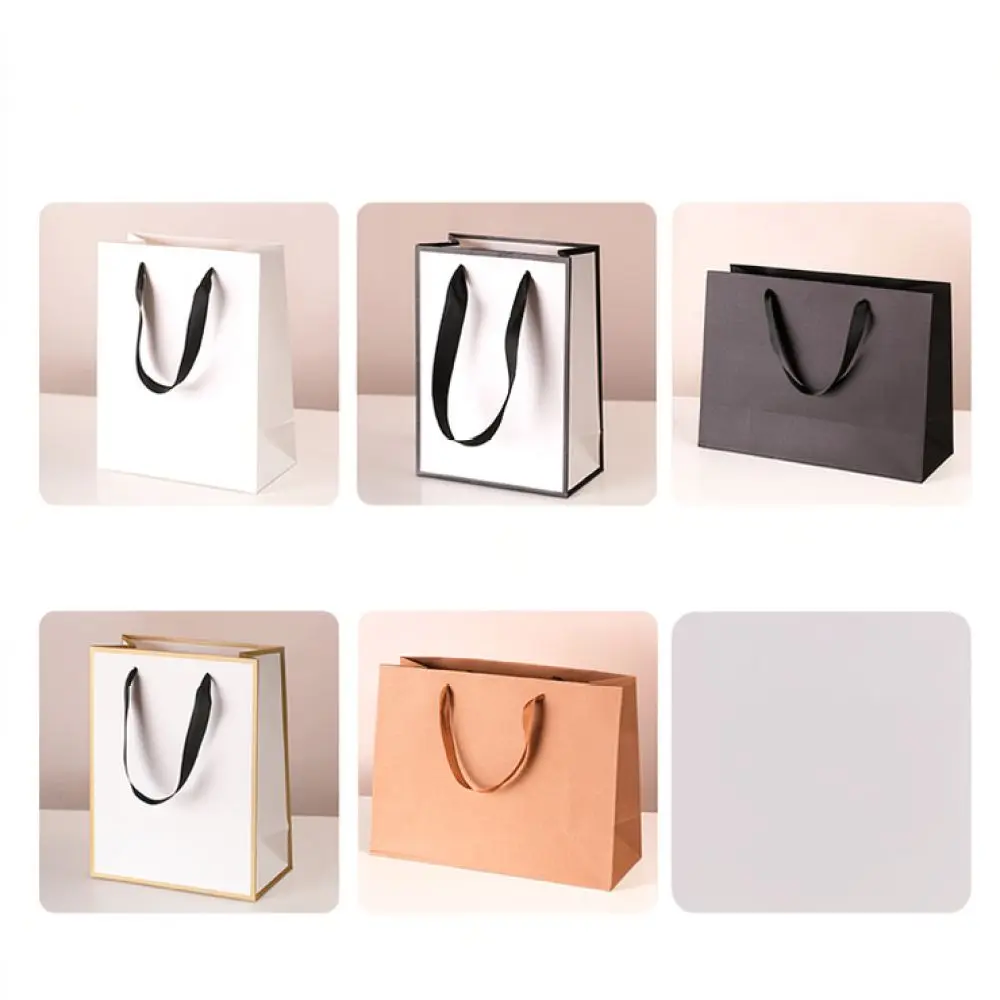 Fashion Paper Gift Bags Durable Shopping Retail Totes Custom Packaging Supplies For Clothing Boutique Jewelry Shop view 3