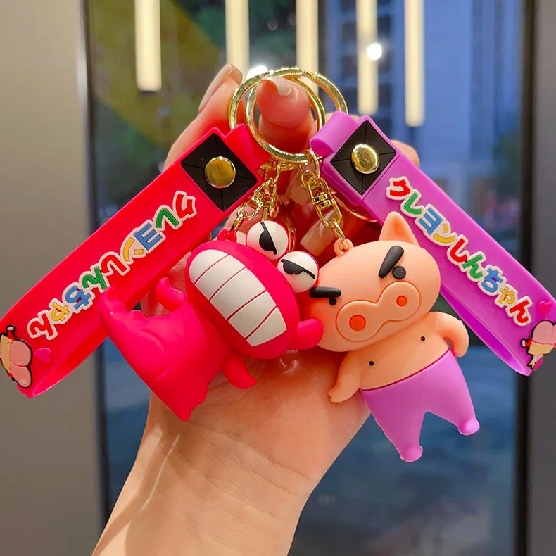 In Stock Classic Crayon Shin Chan Crayon Keychain Dinosaur Little White Crocodile Doll Cute Pendant for Friends' Birthday Gift