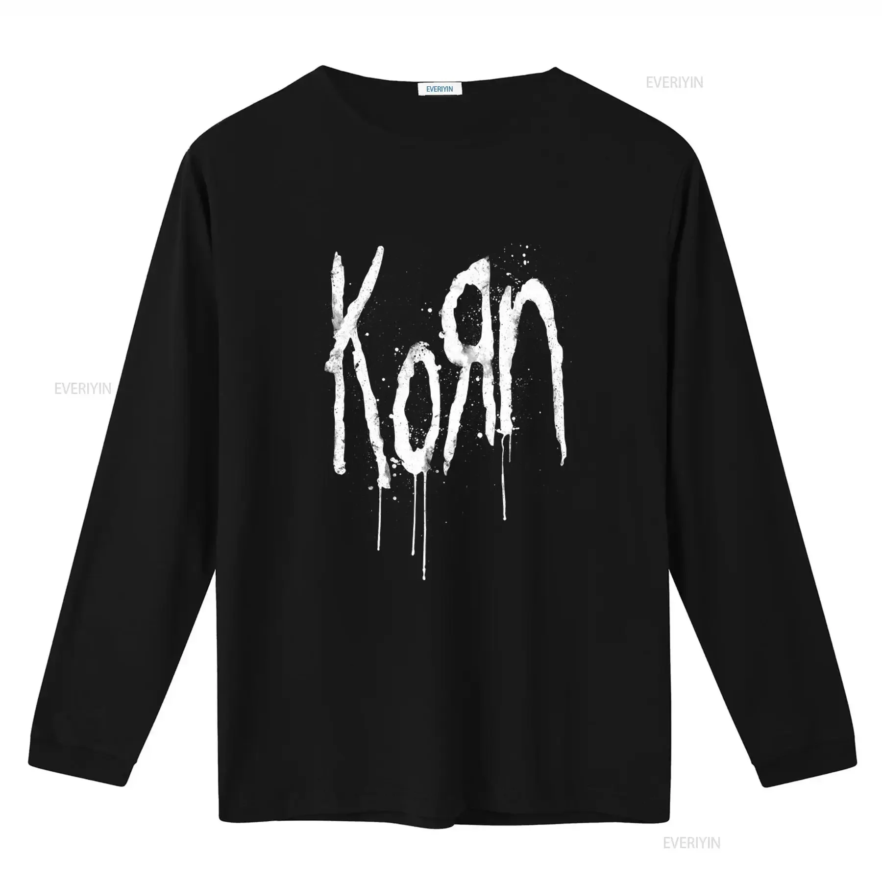Official Korn Splatter Design T Shirt for Men Rock Band  vintage Washed homme Top For Everyday Wear Breathable Soft Stylish