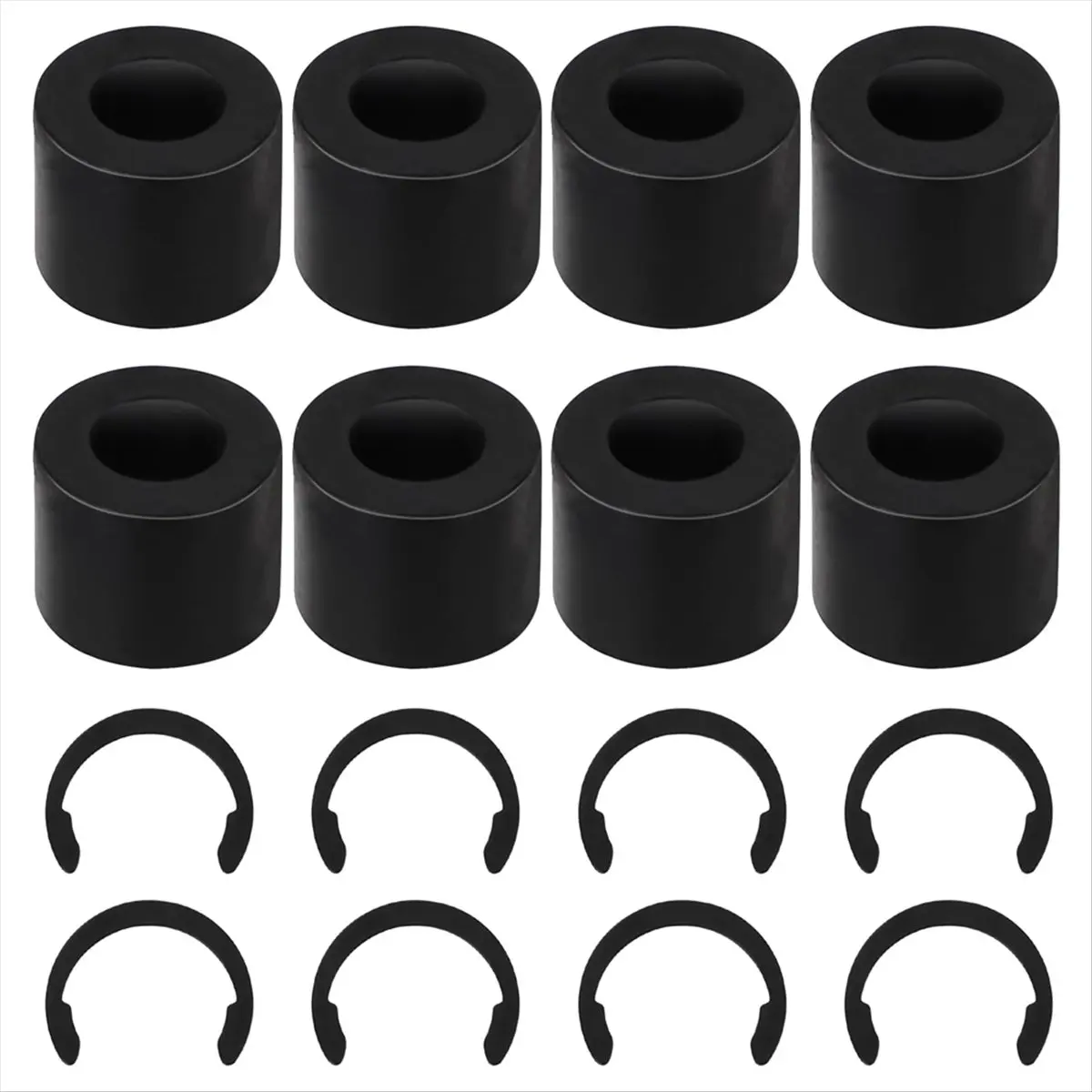 8Pcs Retaining Clip Rings for and 8Pcs Rubber Roller Retaining Clip Rings Rubber+metal