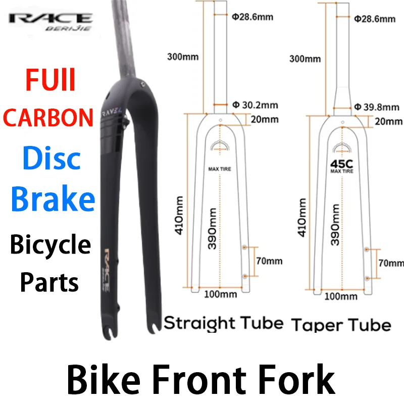

Gravel Front Fork,Disc,Bicycle Accessories,Straight/Tapered Tube,Fat Bike Fork,Race T1000 Full Carbon