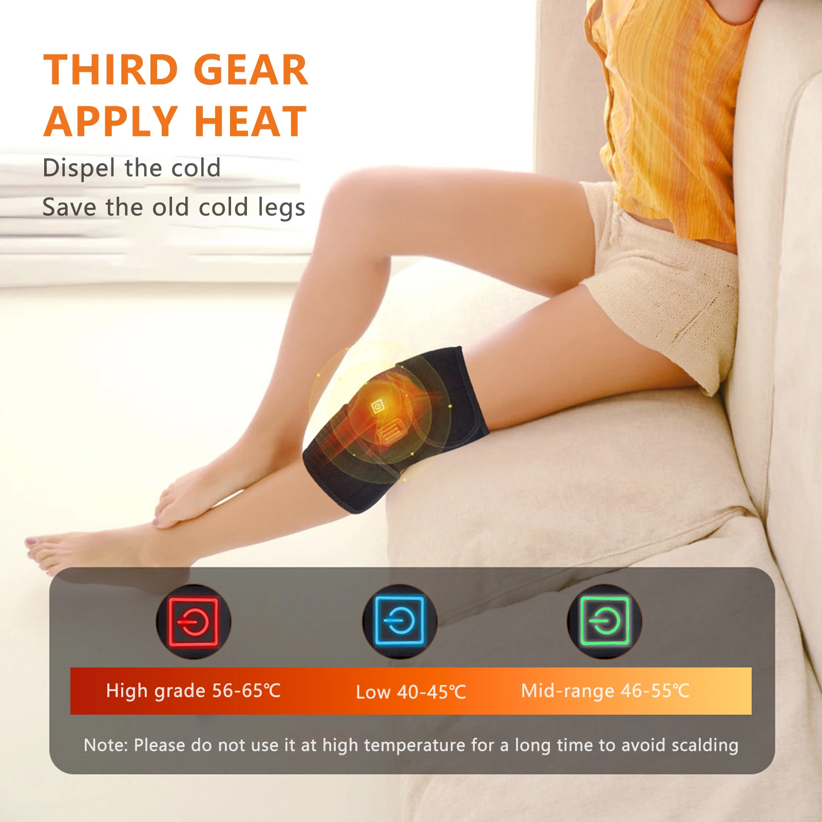 Knee Massager with Heat 3 Mode Eligible Heated Knee Pad for Pain Relief and Massage