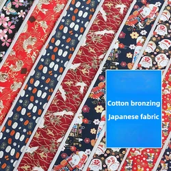 Pure Cotton Fabric with Japanese Print By Meter for Tablecloth Curtains Clothes Sewing Crane Pattern Cloth Needlework Breathable