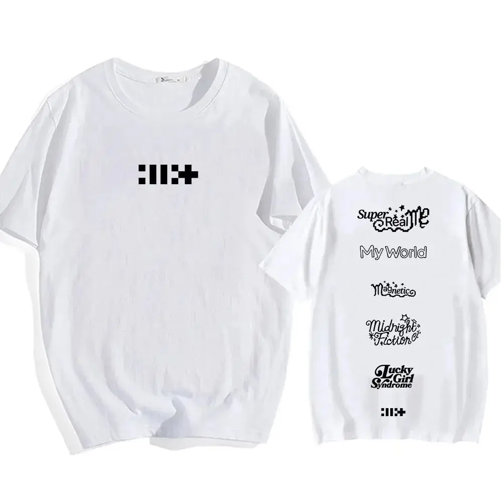 2024 New ILLIT Kpop Band T-shirt Super Real Me Letter Print T-shirt Hip Hop Street Wear Summer Women T-shirt Cotton Comfortable