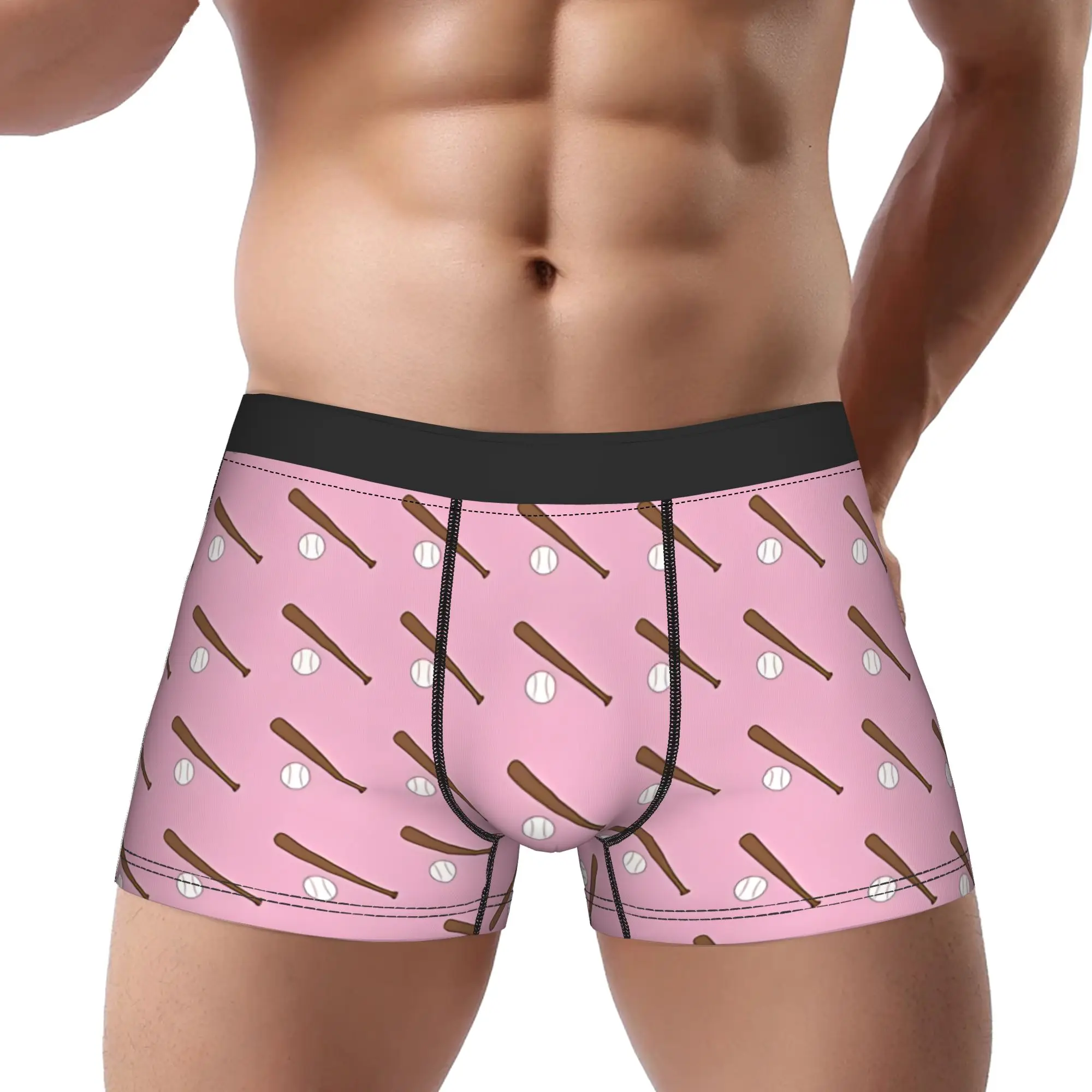 

Pink Baseball And Ball Underpants Breathbale Panties Male Underwear ball Comfortable Shorts Boxer Briefs