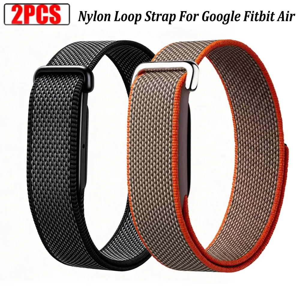 2 Pcs Nylon Braided Loop Strap For Google Fitbit Air Sport Combined Assembly Breathable Watchband For Google Fitbit Air Bracelet