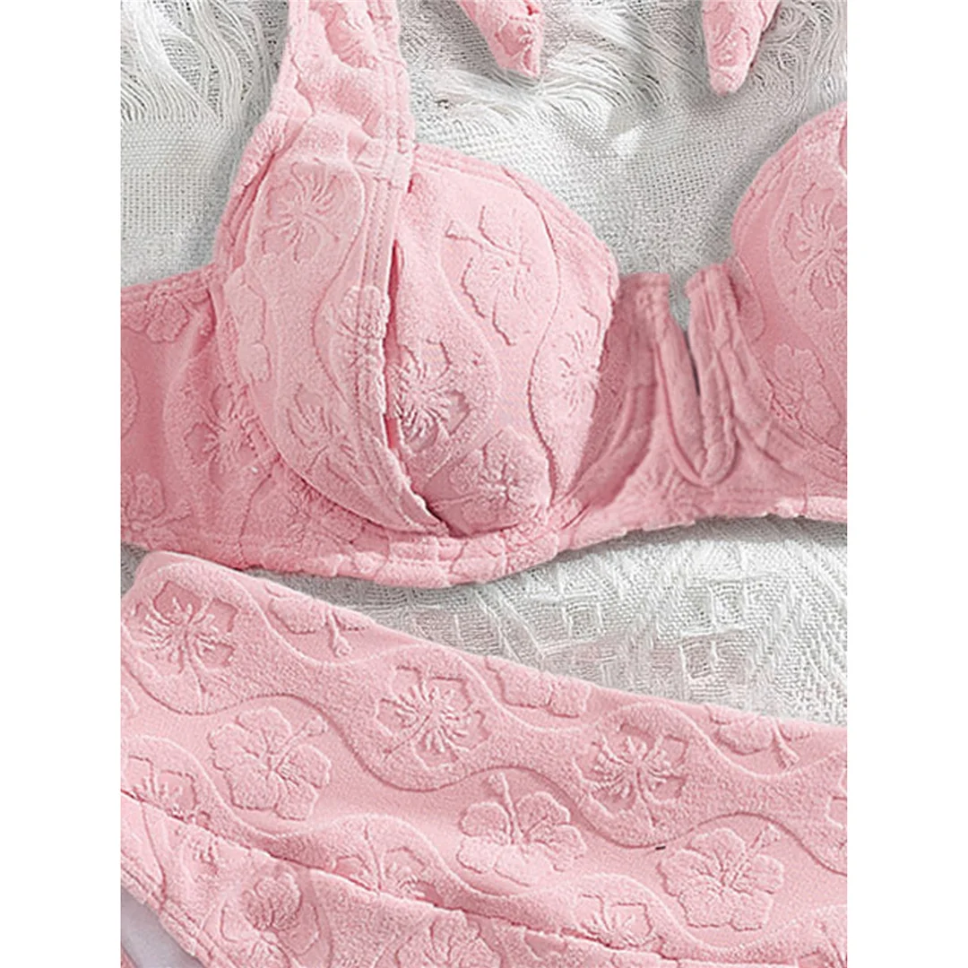 S - XL, V-förmiger, mit Bügel verstärkter Damen-Badeanzug, hoch geschnittener Bikini, zweiteiliges Bikini-Set, Badebekleidung, Badeanzug, Modell V8042. – Detail 5