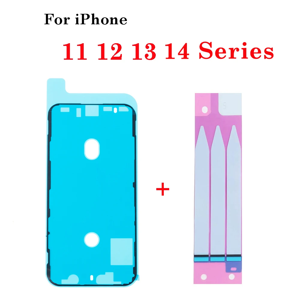 1set Waterproof Adhesive Sticker For iPhone 11 12 13 14 Plus Pro Max MINI LCD Screen Frame Bezel Seal Tape Glue +Battery Sticker