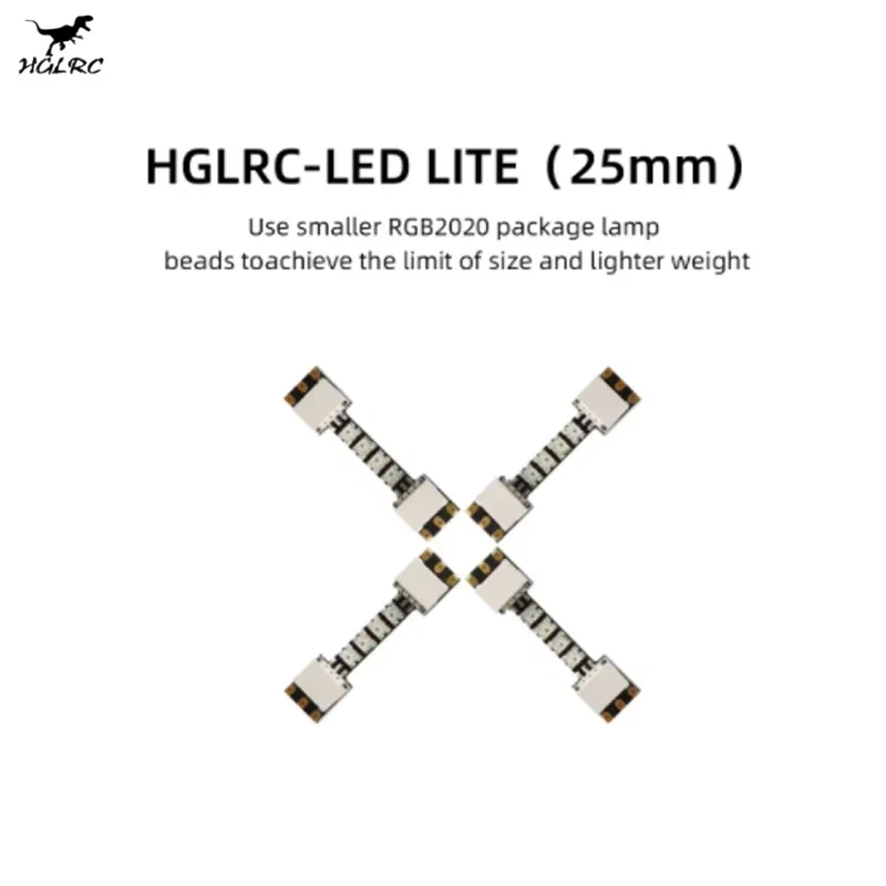 HGLRC LED MINI (38mm) / LED LITE (25mm) RGB2020 12 Diody LED 38X7X5mm do Samolotów RC, Dronów FPV Freestyle, Części DIY