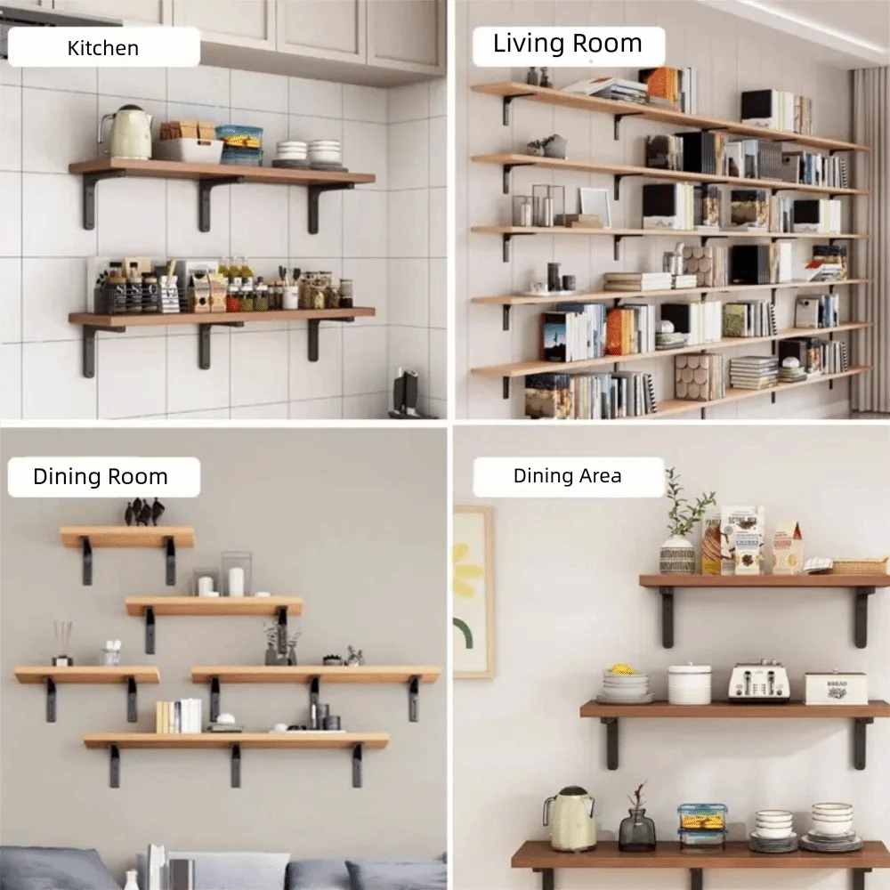 

Настенная полка для хранения Компактный кронштейн для удлиненной деревянной доски, подвесной, простой в установке стеллаж для хранения