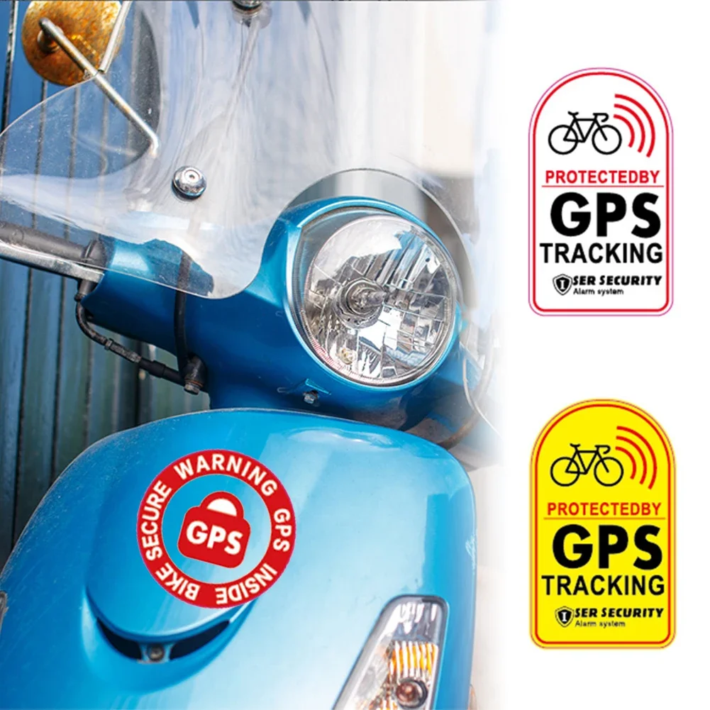 1pc Bicycle GPS Sticker Scooter Motorcycle Anti-Theft Warning Sticker Tracking Reflective Waterproof Paster Bike Accessories