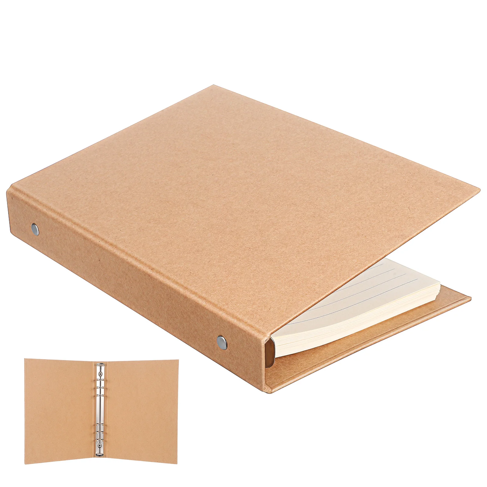 6-Ring Binder Cover Notebook Kraftpapier Wiederverwendbare Notebook Shell Schutzhülle Binder Cover Organizer A5 Planer