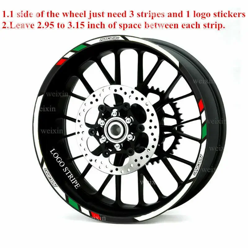 For KAWASAKI KLR650 KLR 650 1987 - 2023 Motorcycle Reflective Wheels Hub Rim Tire Stripes Decorative Stickers Decals Tape Set