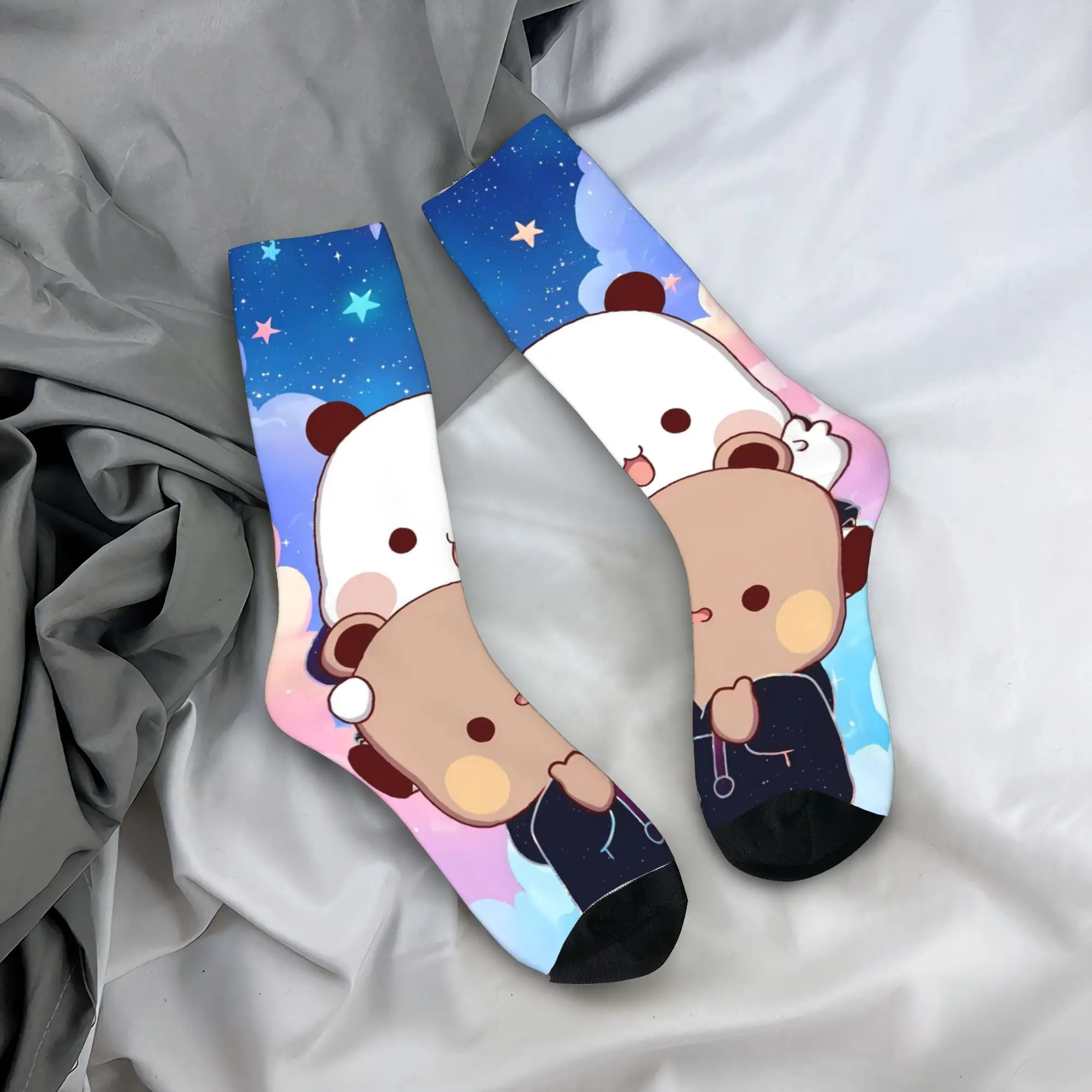 BuBu and Dudu Stockings  Leisure Socks Men Warm Soft Socks Spring Running Design Non Skid Socks Birthday Gift