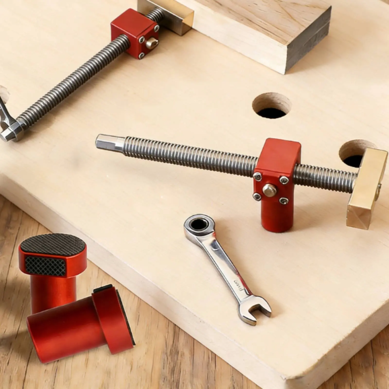 2 Pieces Bench Holdfast Manual Adjust Workbench Holdfast Bench Dog Clamp Easy to Use Hand Tool Long-Lasting for Workshop