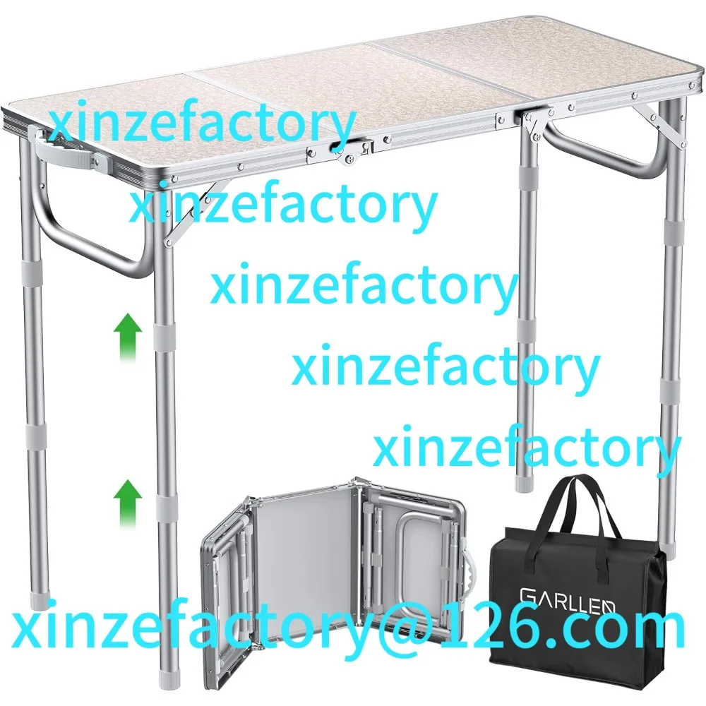 

Customization Folding Table For Camping, 3-Adjustable Height Lightweight Folding Picnic Table